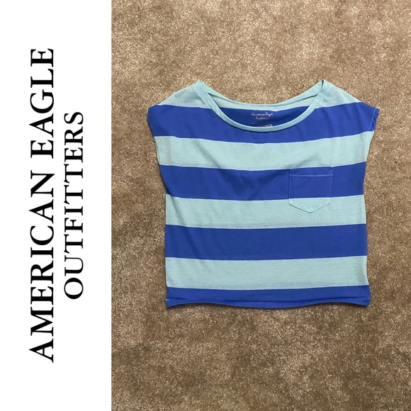 American Eagle XS Striped Crop Top - Picture 1 of 5